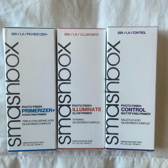 Smashbox cosmetics photo finish Control Illuminate Primerizer set of 3 NIB